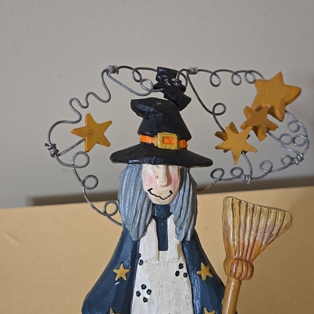 Whimsical Witch Figurine with Stars 10 Inches - Picture 2 of 5